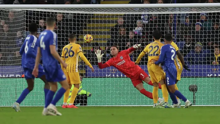 Framed Print : Leicester City v Brighton and Hove Albion Premier League 08DEC24 Framed Print : Leicester City v Brighton and Hove Albion Premier League 08DEC24