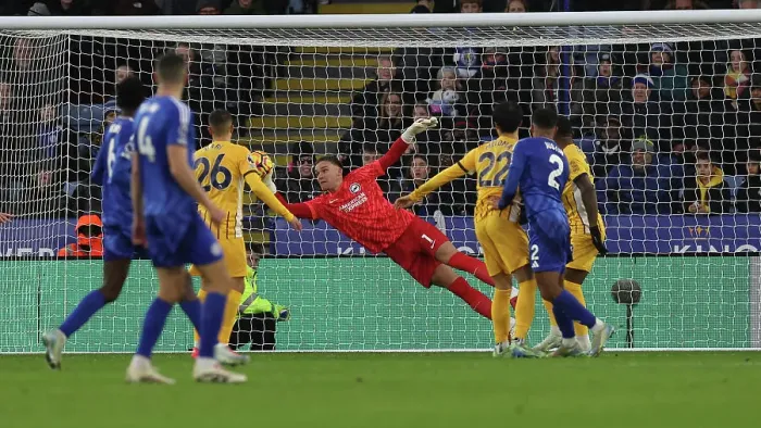 Framed Print : Leicester City v Brighton and Hove Albion Premier League 08DEC24 Framed Print : Leicester City v Brighton and Hove Albion Premier League 08DEC24