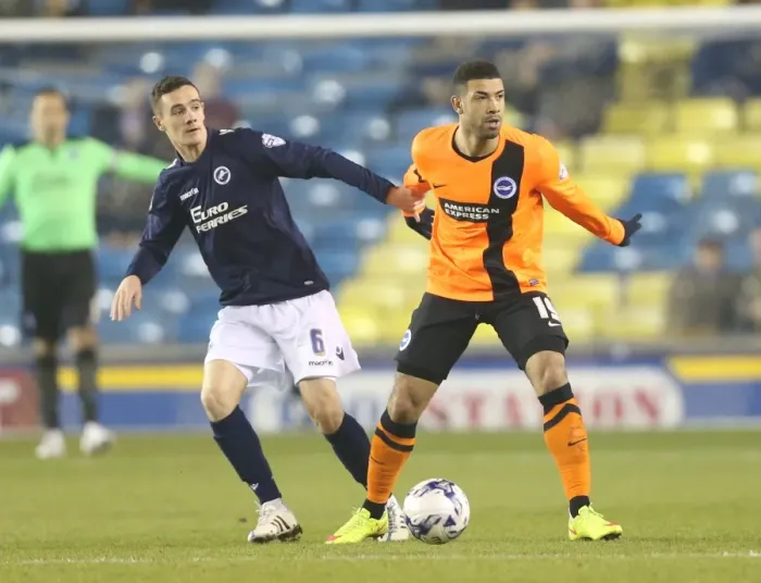 Framed Print : Leon Best in Action: Championship Showdown at The New Den - Millwall vs. Brighton & Hove Albion (17MAR15)