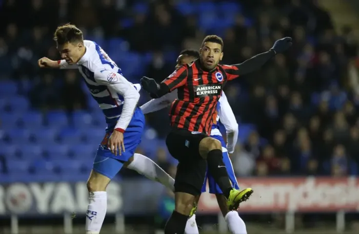 Framed Print : Leon Best Scores for Brighton Against Reading in Championship Clash (10MAR15) Framed Print : Leon Best Scores for Brighton Against Reading in Championship Clash (10MAR15)