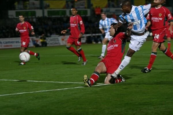 Leon Knight scores past Cardiff City at The Withdean on 14th October 2004