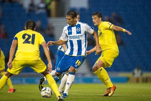 Leonardo Ulloa in Action: Brighton & Hove Albion vs Villarreal, Amex Stadium (July 2013)
