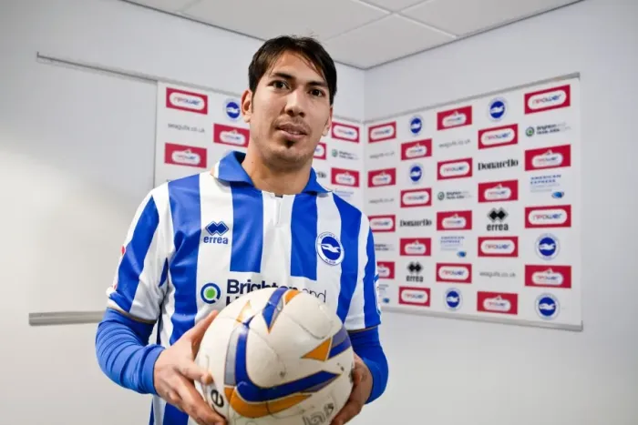 Framed Print : Leonardo Ulloa: Star Forward of Brighton & Hove Albion FC Framed Print : Leonardo Ulloa: Star Forward of Brighton & Hove Albion FC