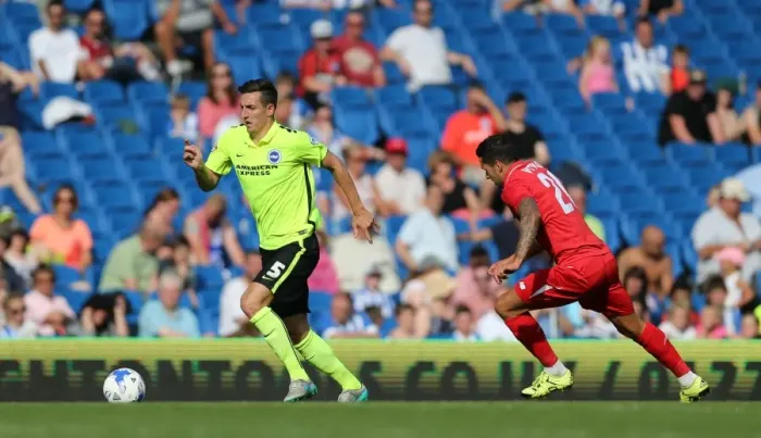Framed Print : Lewis Dunk in Action: Brighton & Hove Albion vs Sevilla FC, 2015 Pre-Season Friendly Framed Print : Lewis Dunk in Action: Brighton & Hove Albion vs Sevilla FC, 2015 Pre-Season Friendly