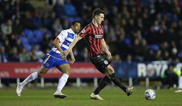 Lewis Dunk in Action: Reading vs. Brighton and Hove Albion, Sky Bet Championship 2015 - Defender's Determined Performance