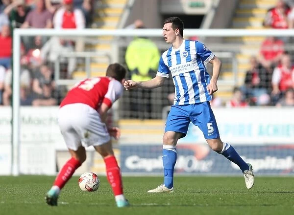 Lewis Dunk in Action: Rotherham United vs. Brighton and Hove Albion, Sky Bet Championship, 6th April 2015