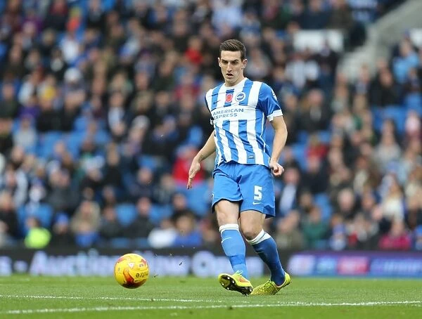 Lewis Dunk Focuses in Brighton and Hove Albion vs Wigan Athletic, Sky Bet Championship 2014