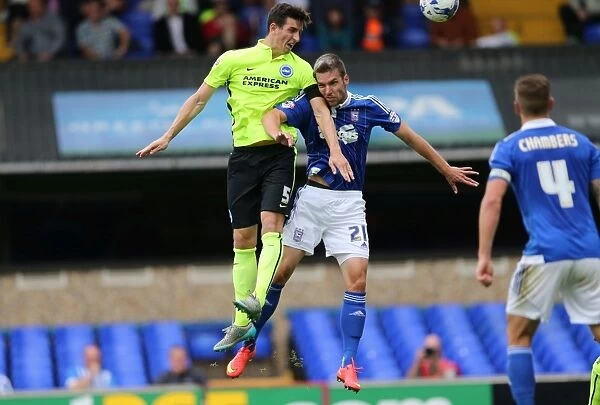Lewis Dunk's Close Header: Ipswich Town vs Brighton and Hove Albion, Sky Bet Championship 2015