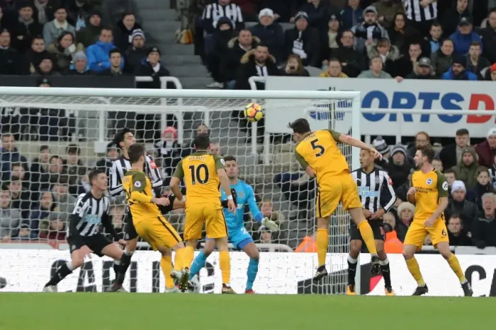 Framed Print : Lewis Dunk's Headed Goal Attempt vs. Newcastle United (Premier League, 30DEC17) Framed Print : Lewis Dunk's Headed Goal Attempt vs. Newcastle United (Premier League, 30DEC17)
