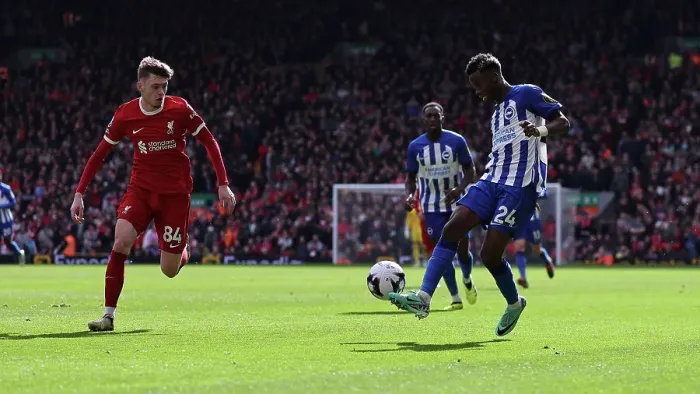 Framed Print : Liverpool v Brighton and Hove Albion Premier League 31MAR24