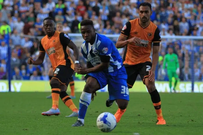 Framed Print : LuaLua's Magic: Kazenga Turns on the Ball for Brighton and Hove Albion vs Hull City (07 / 08 / 2015)