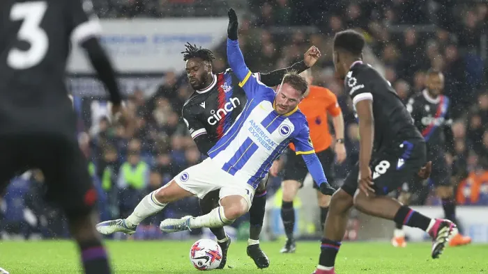 Framed Print : Mac Allister in Action: Brighton vs. Crystal Palace, Premier League 15MAR23