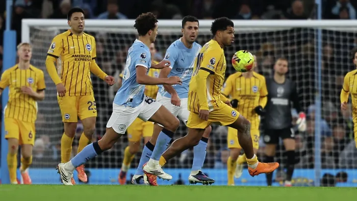 Framed Print : Manchester City v Brighton and Hove Albion Premier League 04JAN26 Framed Print : Manchester City v Brighton and Hove Albion Premier League 04JAN26
