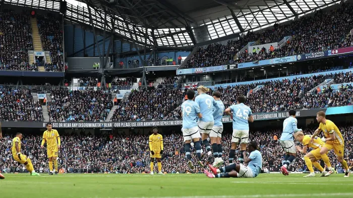 Framed Print : Manchester City v Brighton and Hove Albion Premier League 15MAR25 Framed Print : Manchester City v Brighton and Hove Albion Premier League 15MAR25