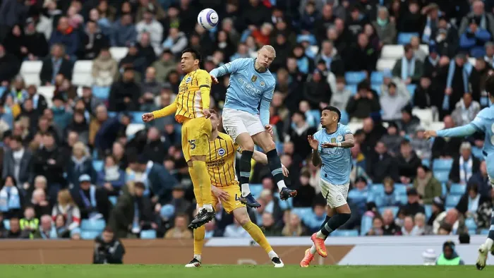 Framed Print : Manchester City v Brighton and Hove Albion Premier League 15MAR25 Framed Print : Manchester City v Brighton and Hove Albion Premier League 15MAR25