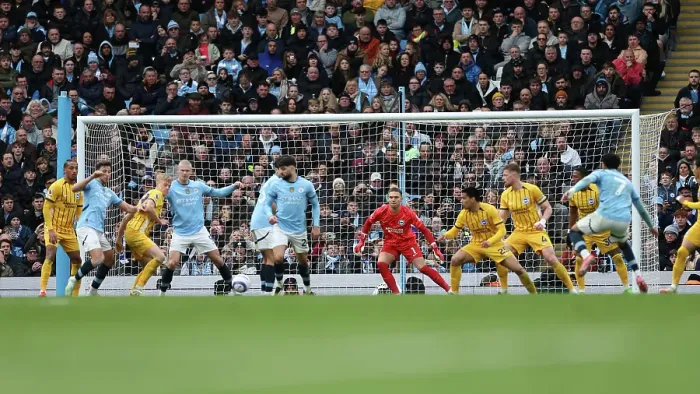 Framed Print : Manchester City v Brighton and Hove Albion Premier League 15MAR25 Framed Print : Manchester City v Brighton and Hove Albion Premier League 15MAR25