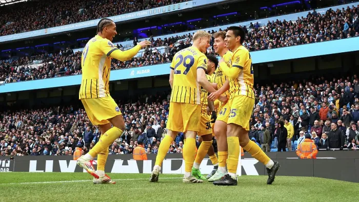 Framed Print : Manchester City v Brighton and Hove Albion Premier League 15MAR25 Framed Print : Manchester City v Brighton and Hove Albion Premier League 15MAR25