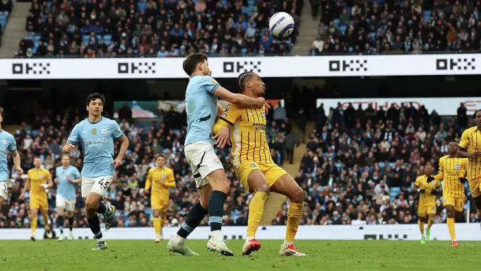 Framed Print : Manchester City v Brighton and Hove Albion Premier League 15MAR25 Framed Print : Manchester City v Brighton and Hove Albion Premier League 15MAR25