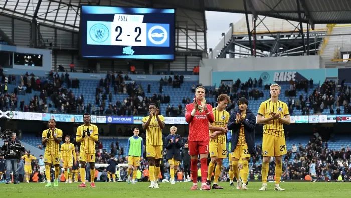 Framed Print : Manchester City v Brighton and Hove Albion Premier League 15MAR25 Framed Print : Manchester City v Brighton and Hove Albion Premier League 15MAR25
