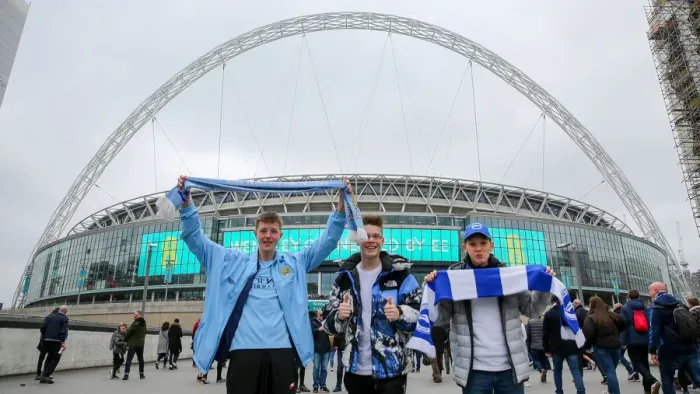 Framed Print : Manchester City vs. Brighton & Hove Albion: Emirates FA Cup Semi-Final Battle at Wembley Stadium (06APR19) Framed Print : Manchester City vs. Brighton & Hove Albion: Emirates FA Cup Semi-Final Battle at Wembley Stadium (06APR19)