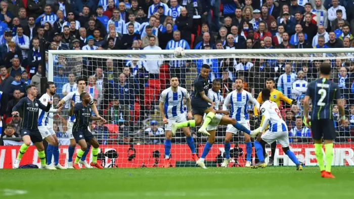 Framed Print : Manchester City vs. Brighton and Hove Albion: Emirates FA Cup Semi-Final Battle at Wembley Stadium (06APR19)