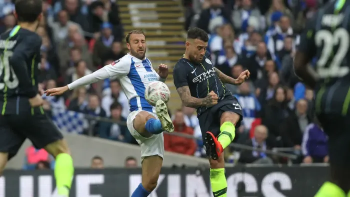 Framed Print : Manchester City vs. Brighton and Hove Albion: Emirates FA Cup Semi-Final Showdown at Wembley Stadium (06APR19) Framed Print : Manchester City vs. Brighton and Hove Albion: Emirates FA Cup Semi-Final Showdown at Wembley Stadium (06APR19)