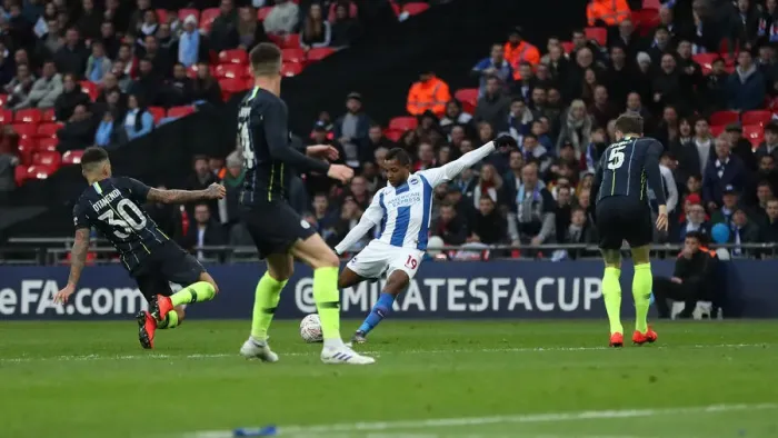 Framed Print : Manchester City vs. Brighton and Hove Albion: FA Cup Semi-Final Battle at Wembley Stadium (06APR19) Framed Print : Manchester City vs. Brighton and Hove Albion: FA Cup Semi-Final Battle at Wembley Stadium (06APR19)