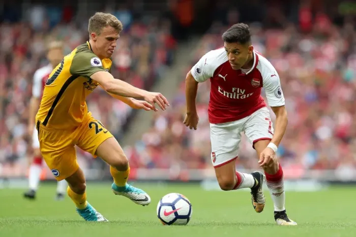 Framed Print : March vs. Sanchez: Intense Midfield Battle at Emirates Stadium - Arsenal vs. Brighton and Hove Albion (01OCT17) Framed Print : March vs. Sanchez: Intense Midfield Battle at Emirates Stadium - Arsenal vs. Brighton and Hove Albion (01OCT17)