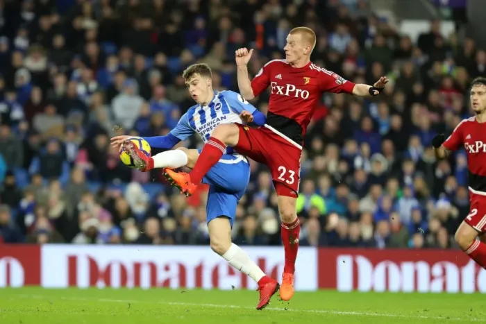 Framed Print : March vs. Watson: Intense Midfield Battle at the American Express Community Stadium - Brighton and Hove Albion vs. Watford (23DEC17) Framed Print : March vs. Watson: Intense Midfield Battle at the American Express Community Stadium - Brighton and Hove Albion vs. Watford (23DEC17)