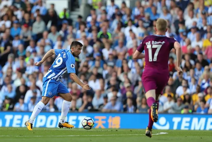 Framed Print : Markus Suttner in Action: Brighton & Hove Albion vs Manchester City (12th August 2017) Framed Print : Markus Suttner in Action: Brighton & Hove Albion vs Manchester City (12th August 2017)