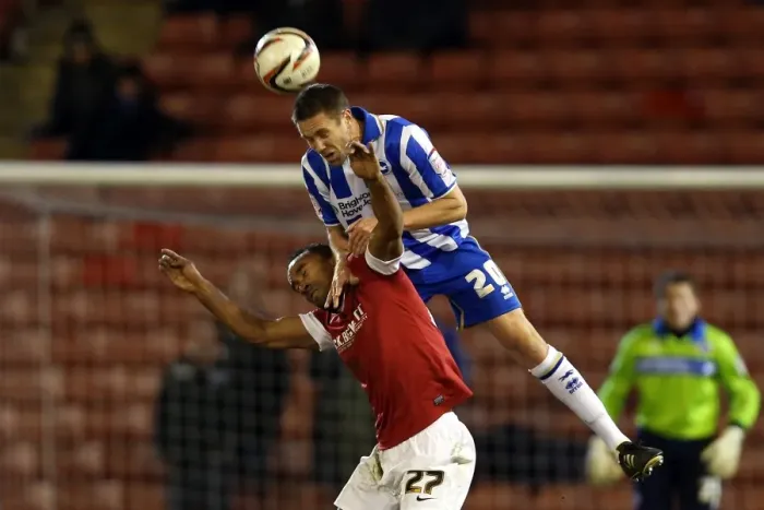 Framed Print : Matthew Upson Wins a Header: Barnsley vs. Brighton & Hove Albion, Championship Clash at Oakwell Stadium (13th March 2013) Framed Print : Matthew Upson Wins a Header: Barnsley vs. Brighton & Hove Albion, Championship Clash at Oakwell Stadium (13th March 2013)