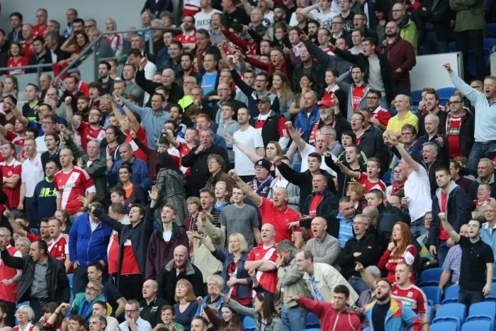 Framed Print : Middlesbrough Fans in Action at Brighton and Hove Albion vs Middlesbrough (18OCT14) Framed Print : Middlesbrough Fans in Action at Brighton and Hove Albion vs Middlesbrough (18OCT14)