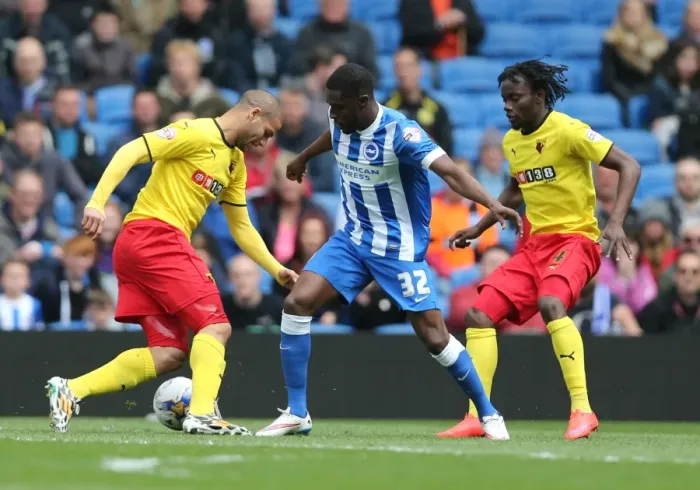 Framed Print : Mustapha Carayol in Action: Brighton and Hove Albion vs. Watford, Sky Bet Championship (25APR15) Framed Print : Mustapha Carayol in Action: Brighton and Hove Albion vs. Watford, Sky Bet Championship (25APR15)