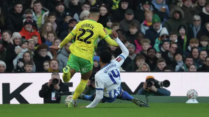 Framed Print : Norwich City v Brighton and Hove Albion Emirates FA Cup 11JAN25 Framed Print : Norwich City v Brighton and Hove Albion Emirates FA Cup 11JAN25