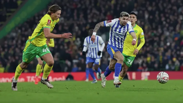 Framed Print : Norwich City v Brighton and Hove Albion Emirates FA Cup 11JAN25 Framed Print : Norwich City v Brighton and Hove Albion Emirates FA Cup 11JAN25