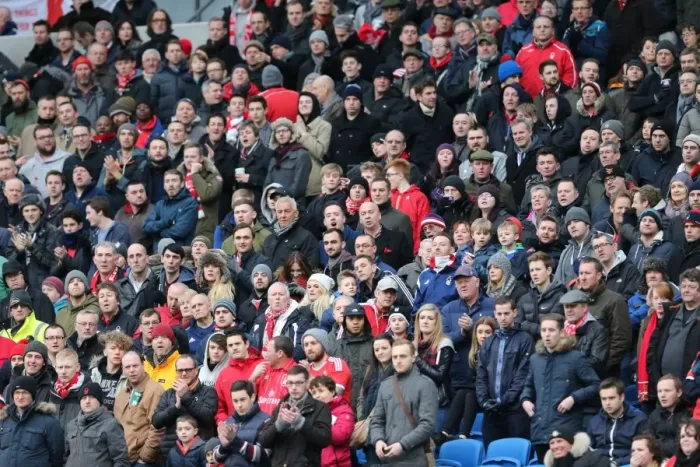 Framed Print : Nottingham Forest Fans at Brighton and Hove Albion v Nottingham Forest Championship Match, 7th February 2015 Framed Print : Nottingham Forest Fans at Brighton and Hove Albion v Nottingham Forest Championship Match, 7th February 2015