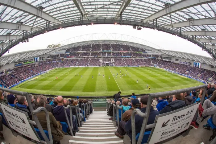 Framed Print : Panoramic View of The Amex Stadium: Brighton and Hove Albion vs Derby County, Sky Bet Championship Match (2016)