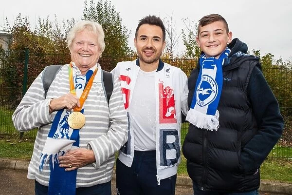 Paralympian Will Bayley Cheers on Brighton and Hove Albion vs. Norwich City, October 2016