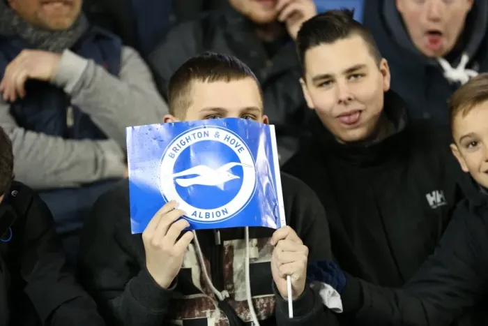 Framed Print : Passionate Albion Fans: A Moment of Pride at the American Express Community Stadium vs Leeds United (24 February 2015) Framed Print : Passionate Albion Fans: A Moment of Pride at the American Express Community Stadium vs Leeds United (24 February 2015)