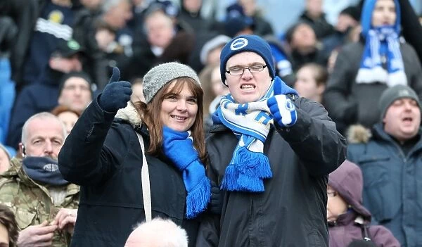 Passionate Albion Fans: A Moment of Pride at the American Express Community Stadium (Brighton & Hove Albion vs. Nottingham Forest, 7th February 2015)
