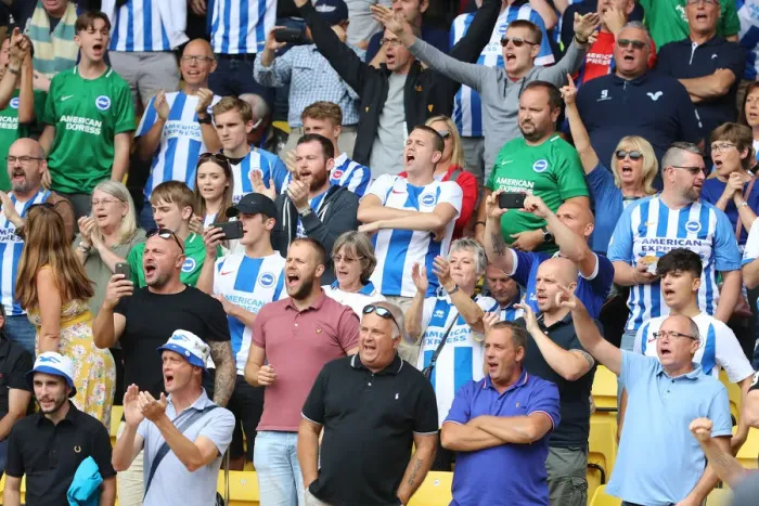 Framed Print : Passionate Albion Fans at Vicarage Road: Watford vs. Brighton & Hove Albion (11AUG18) Framed Print : Passionate Albion Fans at Vicarage Road: Watford vs. Brighton & Hove Albion (11AUG18)