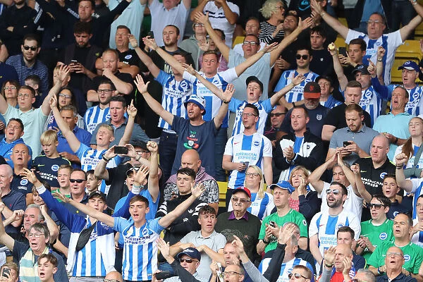 Passionate Albion Fans at Vicarage Road: Watford vs. Brighton and Hove Albion (11AUG18)