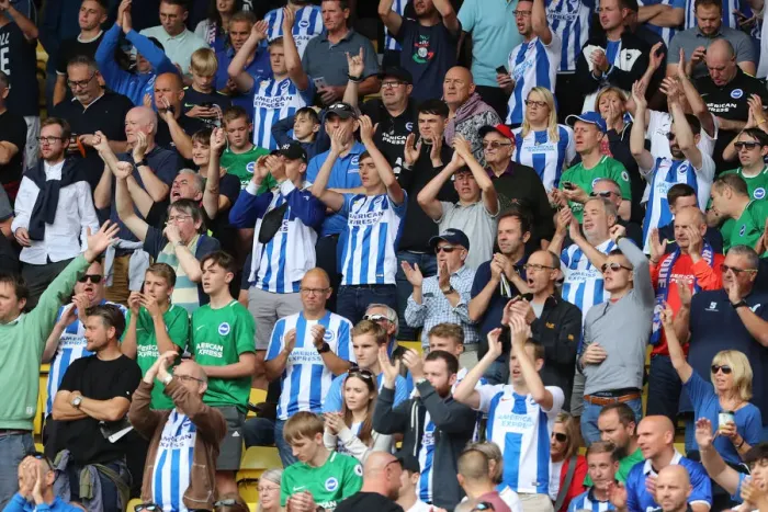 Framed Print : Passionate Battle: Watford vs. Brighton and Hove Albion Fans at Vicarage Road (11AUG18) Framed Print : Passionate Battle: Watford vs. Brighton and Hove Albion Fans at Vicarage Road (11AUG18)