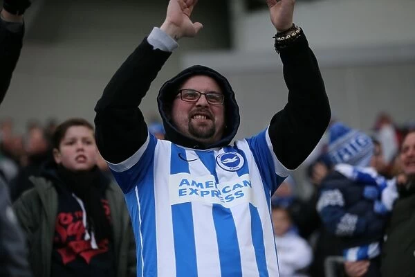 Passionate Brighton & Hove Albion Fans in Action at the American Express Community Stadium vs. Wolverhampton Wanderers (14 March 2015)