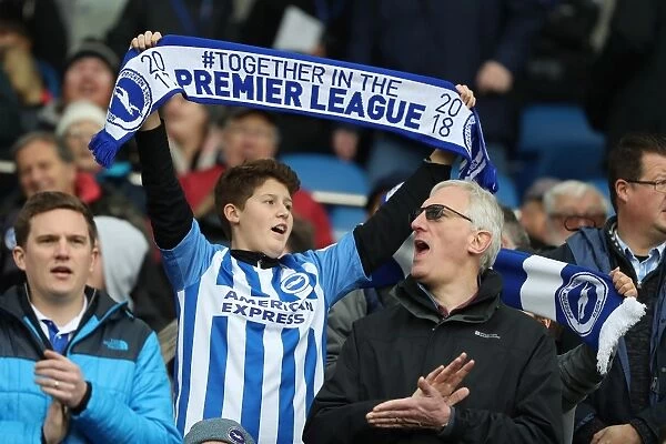 Passionate Brighton and Hove Albion Fans at American Express Community Stadium vs Bournemouth (Premier League, 1st January 2018)