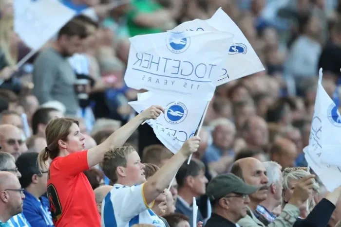 Framed Print : Passionate Brighton and Hove Albion Fans Wave Flags at American Express Community Stadium vs. Nottingham Forest (12Aug16) Framed Print : Passionate Brighton and Hove Albion Fans Wave Flags at American Express Community Stadium vs. Nottingham Forest (12Aug16)
