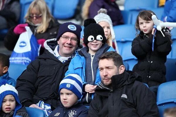 Passionate Clash: Brighton and Hove Albion vs. Brentford (17 January 2015) - Fans Show Intensity at American Express Community Stadium