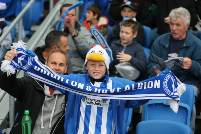 Framed Print : Passionate Clash: Brighton & Hove Albion vs. Watford Fans at the American Express Community Stadium (25APR15) Framed Print : Passionate Clash: Brighton & Hove Albion vs. Watford Fans at the American Express Community Stadium (25APR15)