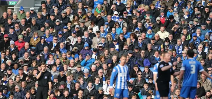 Framed Print : Passionate Moment: Brighton and Hove Albion Fans at the American Express Community Stadium vs. Wolverhampton Wanderers (14MAR15) Framed Print : Passionate Moment: Brighton and Hove Albion Fans at the American Express Community Stadium vs. Wolverhampton Wanderers (14MAR15)