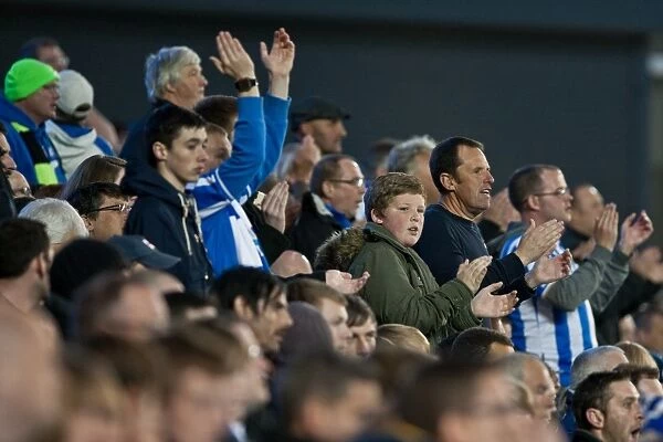 Passionate North Stand Fans at Brighton & Hove Albion vs. Reading Championship Match (April 10, 2012)